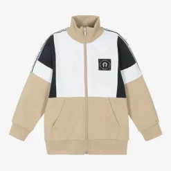 AIGNER Boys Beige Cotton Zip-Up Top Online