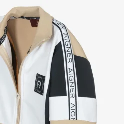 AIGNER Boys Beige Cotton Zip-Up Top Online