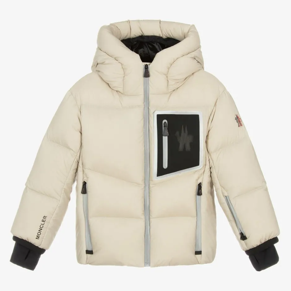 Moncler Enfant Boys Beige Down Padded Mandres Ski Jacket