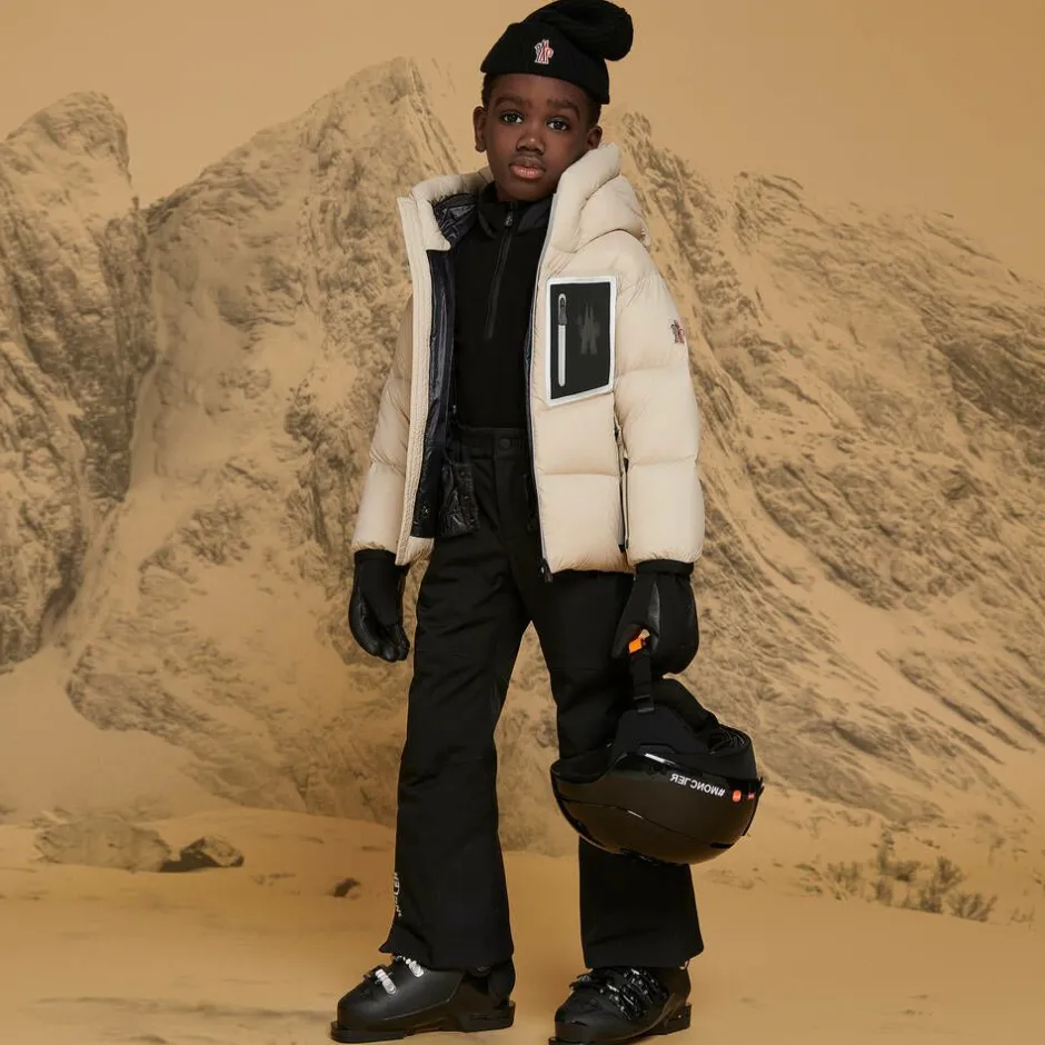 Moncler Enfant Boys Beige Down Padded Mandres Ski Jacket