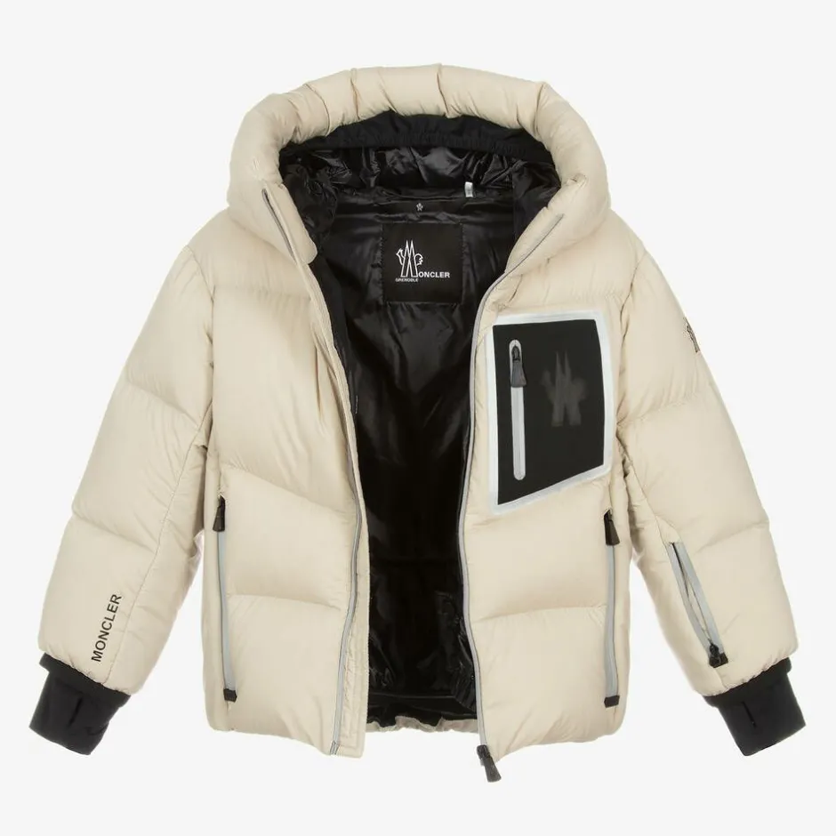 Moncler Enfant Boys Beige Down Padded Mandres Ski Jacket