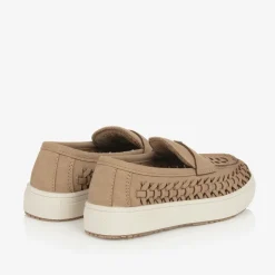 House of Cavani Boys Beige Faux Suede Loafers Discount