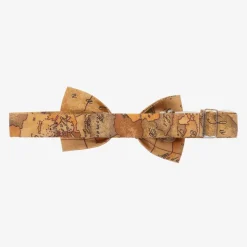 Alviero Martini Boys Beige Geo Map Bow Tie Clearance