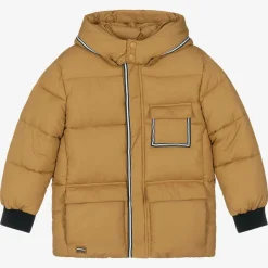 Mayoral Boys Beige Hooded Puffer Coat Clearance