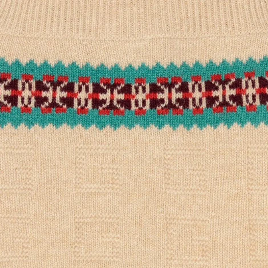 Gucci Boys Beige Knitted Dungarees Clearance