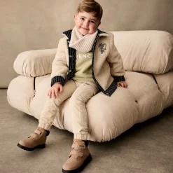 BOSS Boys Beige Leather Ankle Boots Clearance