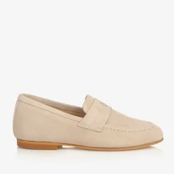 Beatrice amp; George Boys Beige Leather Monogram Loafers Outlet