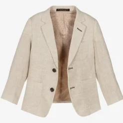 Romano Boys Beige Linen & Cotton Suit Clearance