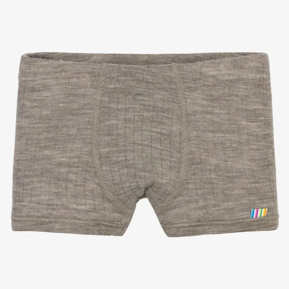 Joha Boys Beige Merino Wool Boxer Shorts Hot