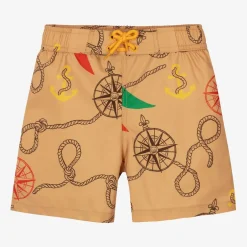Mini Rodini Boys Beige Nautical Swim Shorts Outlet