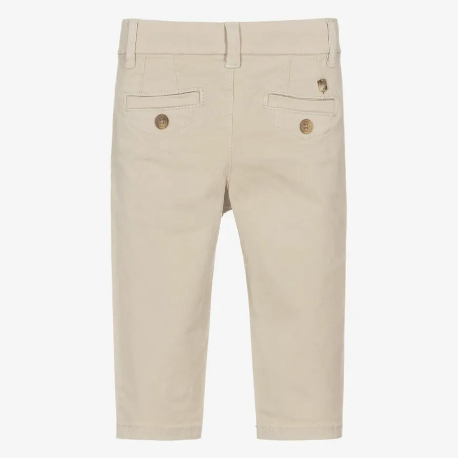 Mayoral Boys Beige Slim Fit Chino Trousers Discount