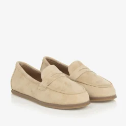 Age of Innocence Boys Beige Suede Leather Loafers Clearance