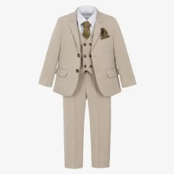 Beau KiD Boys Beige Trouser Suit Clearance