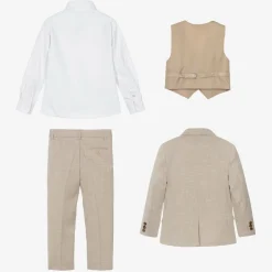 Beau KiD Boys Beige Trouser Suit Clearance