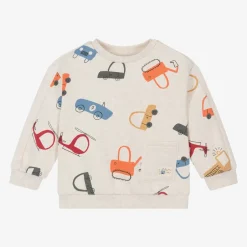Mayoral Boys Beige Vehicle Print Sweatshirt Best