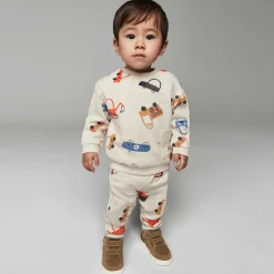 Mayoral Boys Beige Vehicle Print Sweatshirt Best