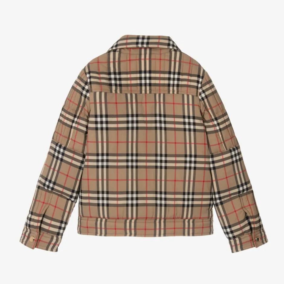 Burberry Boys Beige Vintage Check Jacket Outlet