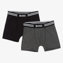 BOSS Boys Black & Grey Boxer Shorts (2 Pack) Online