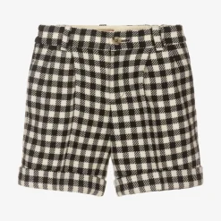 Gucci Boys Black & Ivory Checked Shorts Best