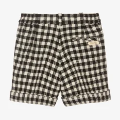 Gucci Boys Black & Ivory Checked Shorts Best