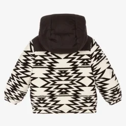 Moncler Enfant Boys Black & Ivory Down Jacket Discount