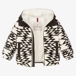 Moncler Enfant Boys Black & Ivory Down Jacket Discount