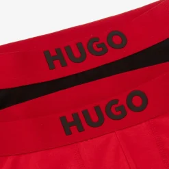 HUGO Boys Black & Red Cotton Boxer Shorts (2 Pack) Online