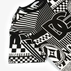 Dolce amp; Gabbana Boys Black & White Cotton Graphic T-Shirt Hot