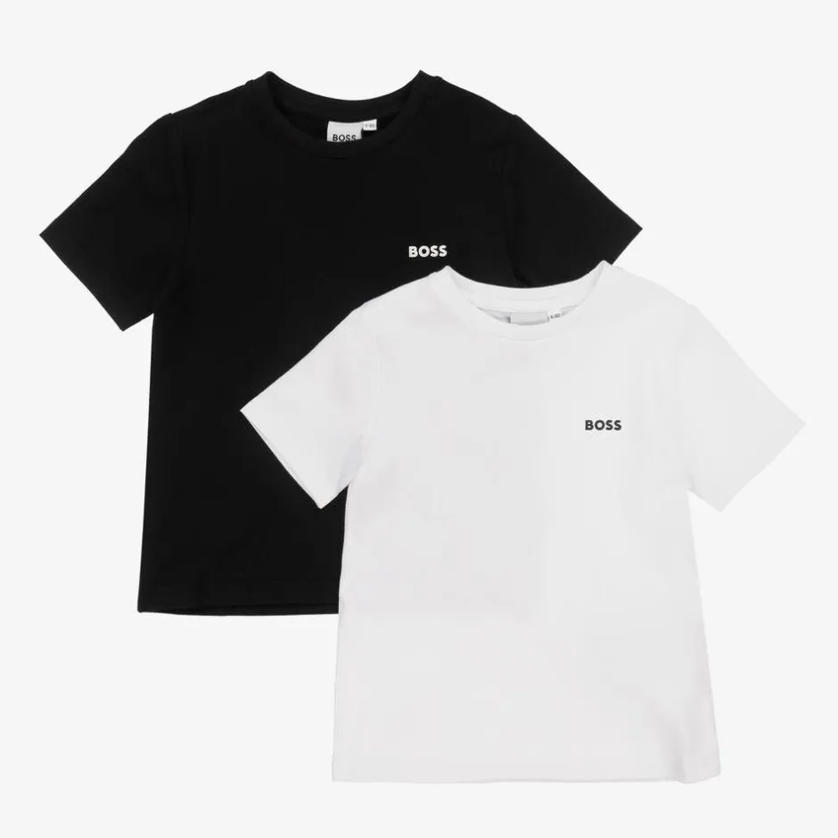 BOSS Boys Black & White T-Shirts (2 Pack) Sale