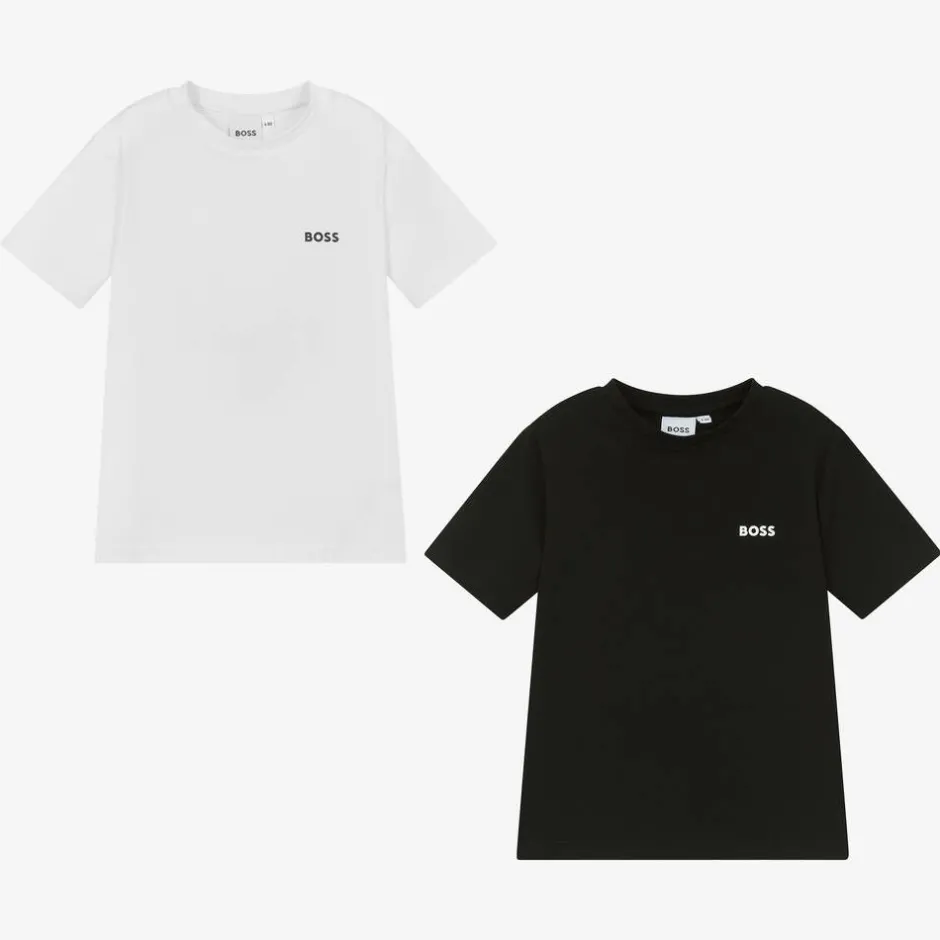 BOSS Boys Black & White T-Shirts (2 Pack) Sale
