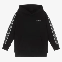 Off-White Boys Black Bookish Logo Hoodie Clearance