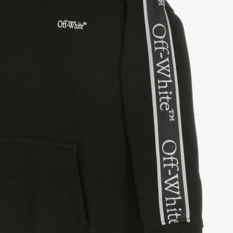 Off-White Boys Black Bookish Logo Hoodie Clearance