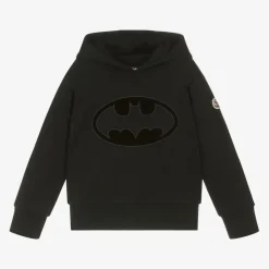 Moncler Enfant Boys Black Cotton Batman Hoodie New