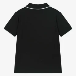 Calvin Klein Boys Black Cotton CK Polo Shirt Outlet