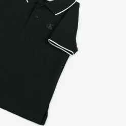 Calvin Klein Boys Black Cotton CK Polo Shirt Outlet