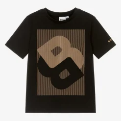 BOSS Boys Black Cotton Double B T-Shirt