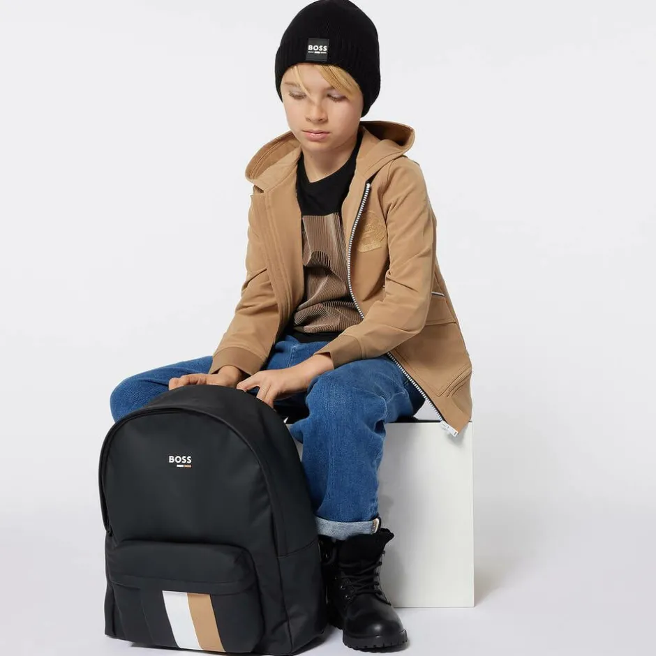 BOSS Boys Black Cotton Double B T-Shirt