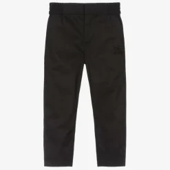 Burberry Boys Black Cotton EKD Trousers Best