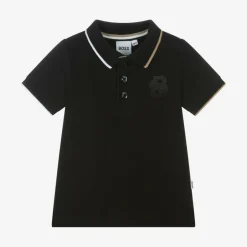 BOSS Boys Black Cotton Polo Shirt Online