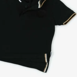 BOSS Boys Black Cotton Polo Shirt Online