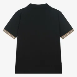 BOSS Boys Black Cotton Polo Shirt New