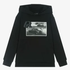 Mayoral Nukutavake Boys Black Cotton Racing Car Hoodie