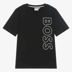 BOSS Boys Black Cotton T-Shirt Best