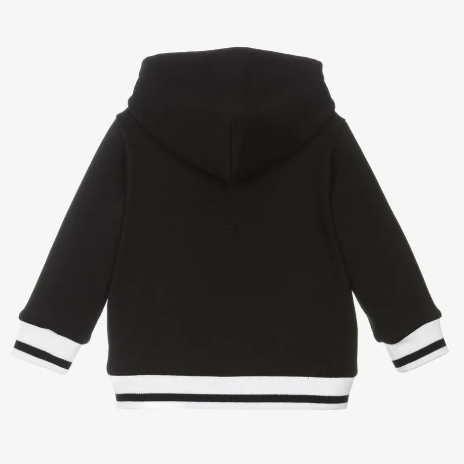 Dolce amp; Gabbana Boys Black Cotton Zip-Up Hoodie Clearance