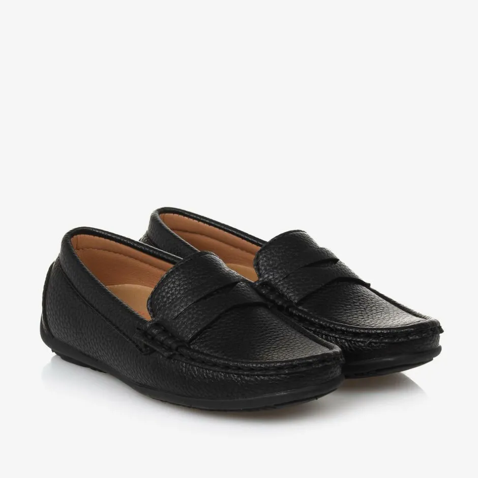 Sevva Boys Black Faux Leather Loafers Best