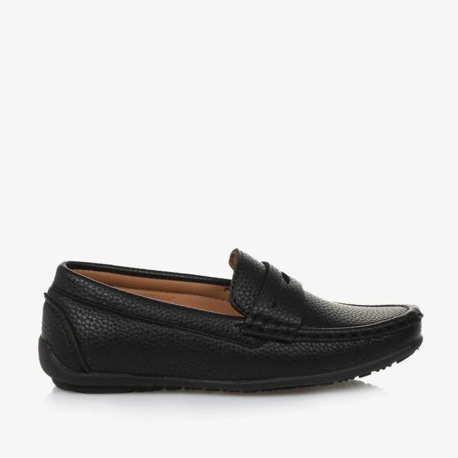 Sevva Boys Black Faux Leather Loafers Best