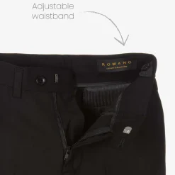 Romano Boys Black Floral Jacquard Suit Online