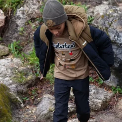 Timberland Boys Black Hooded Puffer Jacket Discount