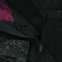 Romano Boys Black Jacquard Suit New