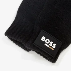 BOSS Boys Black Knitted Gloves Sale